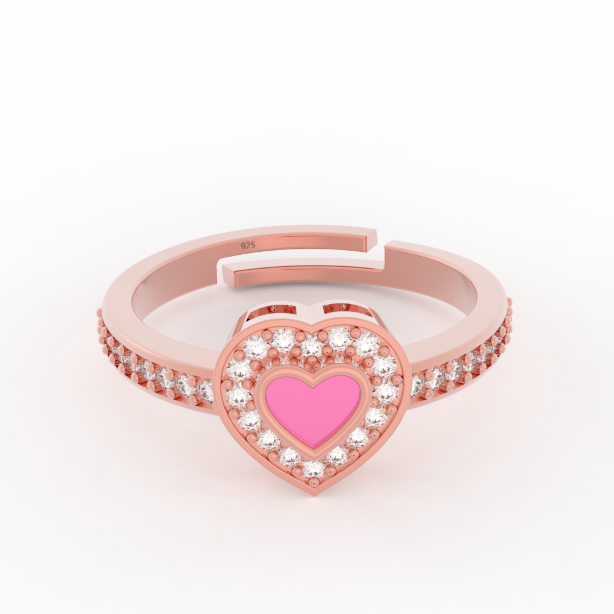 Dainty Heart Shaped Ring – Hallmarked 925 Sterling Silver Rose Gold Plated | Elegant & Romantic Jewelry